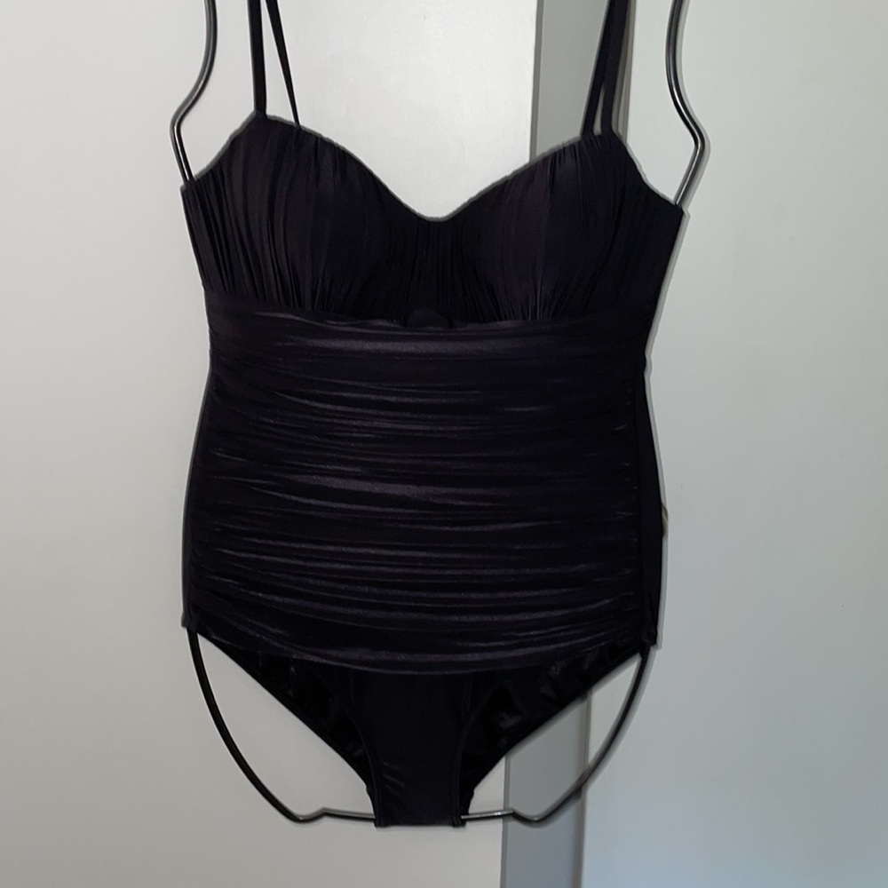 Sea Queen Black One Piece Swimsuit Sz 14